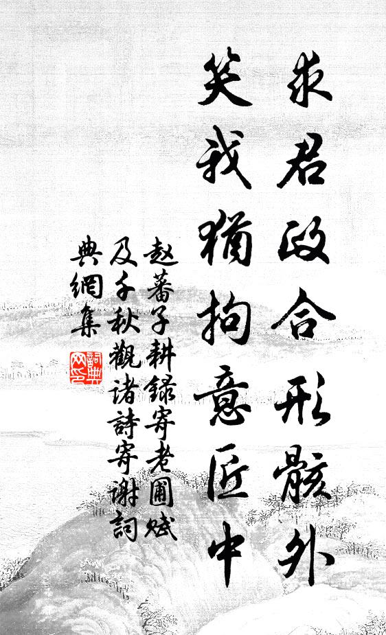 赵蕃求君政合形骸外，笑我犹拘意匠中书法作品欣赏