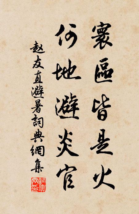 赵友直寰区皆是火，何地避炎官书法作品欣赏