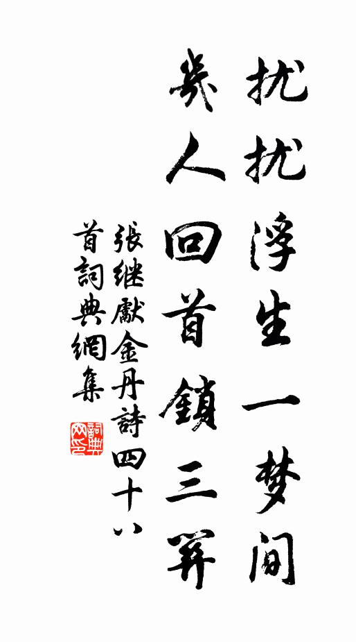 张继先扰扰浮生一梦间，几人回首锁三关书法作品欣赏