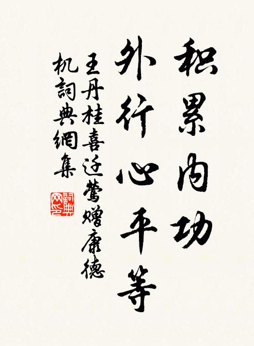 王丹桂积累内功，外行心平等书法作品欣赏