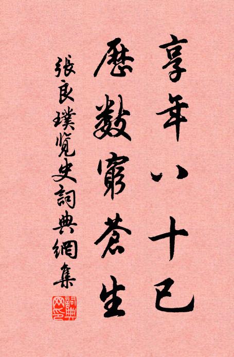 张良璞享年八十已，历数穷苍生书法作品欣赏
