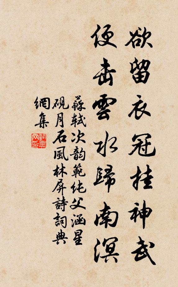 苏轼欲留衣冠挂神武，便击云水归南溟书法作品欣赏