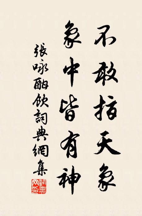 张咏不敢指天象，象中皆有神书法作品欣赏