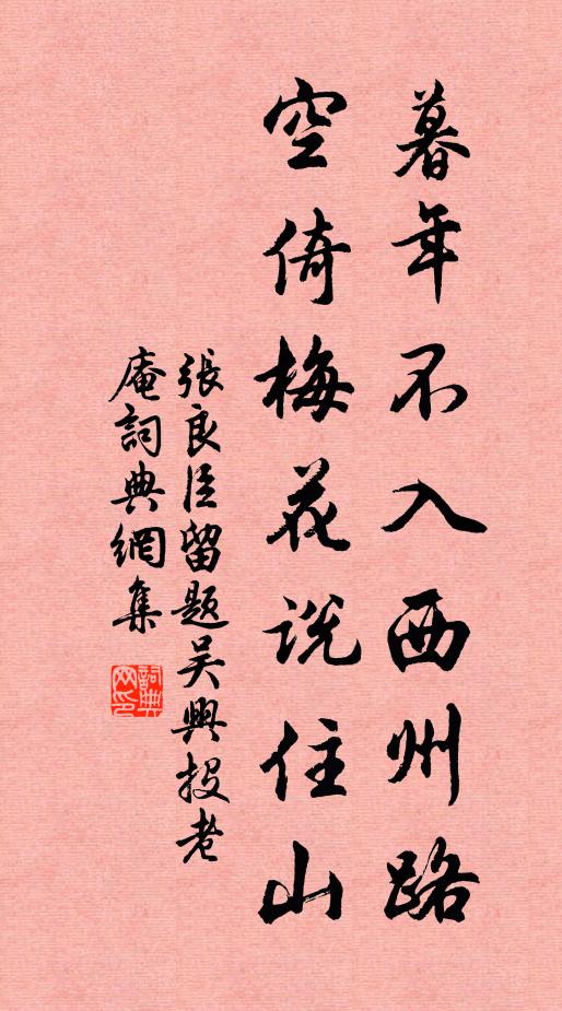 张良臣暮年不入西州路，空倚梅花说住山书法作品欣赏