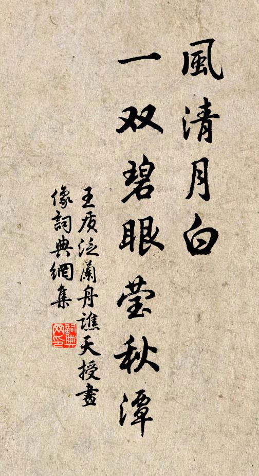 王质风清月白，一双碧眼莹秋潭书法作品欣赏