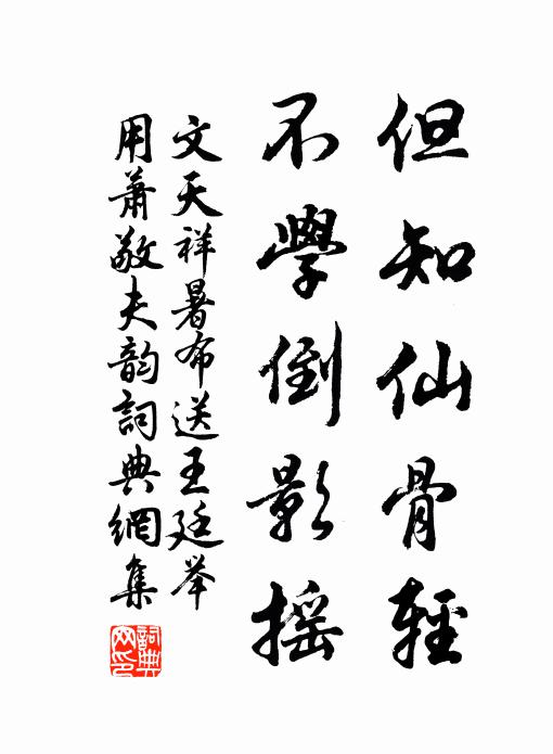 文天祥但知仙骨轻，不学倒影摇书法作品欣赏