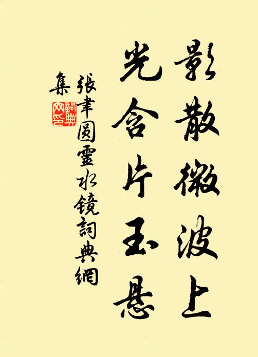 张聿影散微波上，光含片玉悬书法作品欣赏