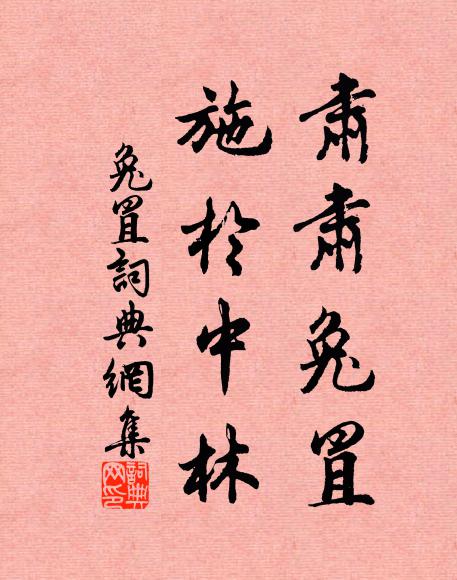 佚名肃肃兔罝，施于中林书法作品欣赏