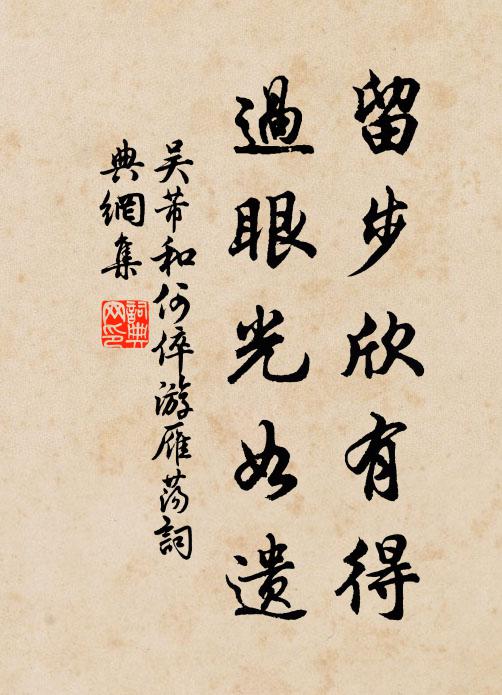 吴芾留步欣有得，过眼光如遗书法作品欣赏