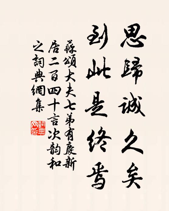 苏颂思归诚久矣，到此是终焉书法作品欣赏