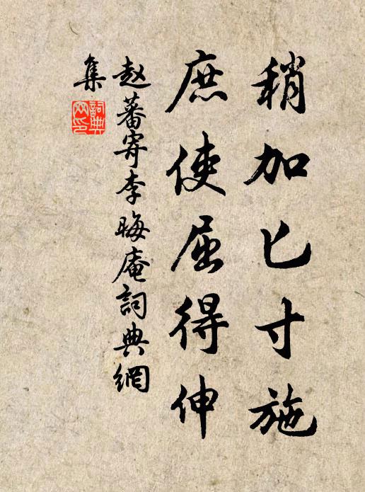 赵蕃稍加匕寸施,庶使屈得伸书法作品欣赏