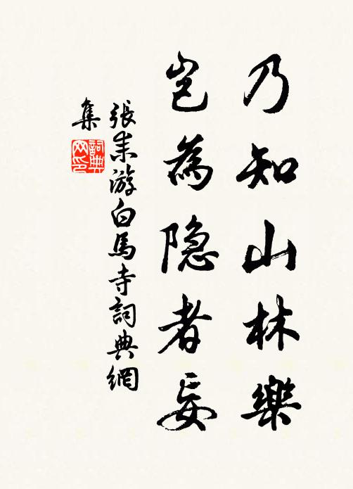 张耒乃知山林乐,岂为隐者妄书法作品欣赏