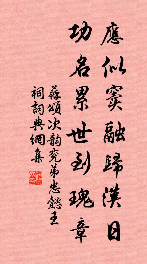 苏颂应似窦融归汉日，功名累世到瑰章书法作品欣赏