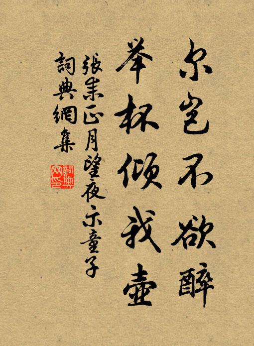 张耒尔岂不欲醉，举杯倾我壶书法作品欣赏
