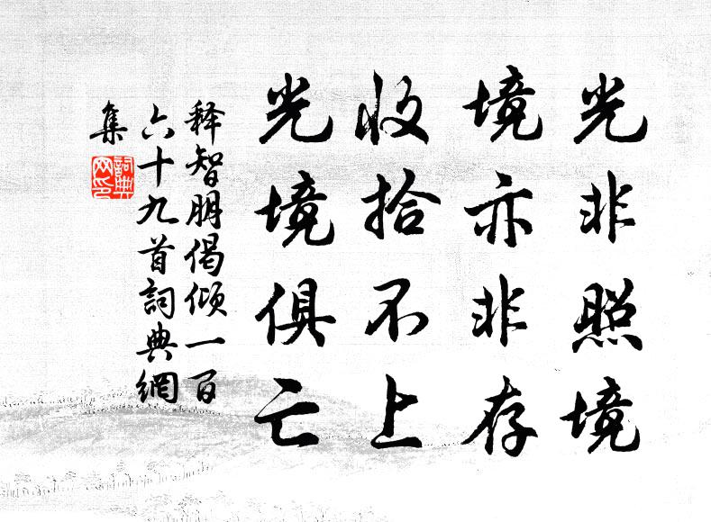 释智朋光非照境，境亦非存，收拾不上，光境俱亡书法作品欣赏