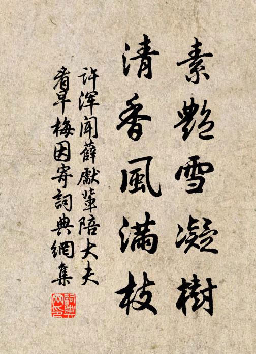 许浑素艳雪凝树，清香风满枝书法作品欣赏