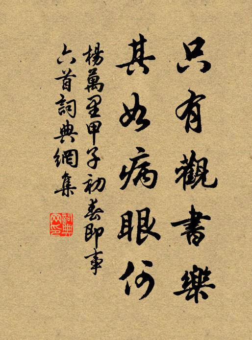 杨万里只有观书乐，其如病眼何书法作品欣赏