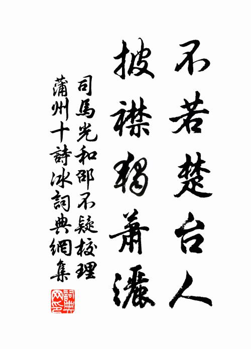 司马光不若楚台人，披襟独萧洒书法作品欣赏
