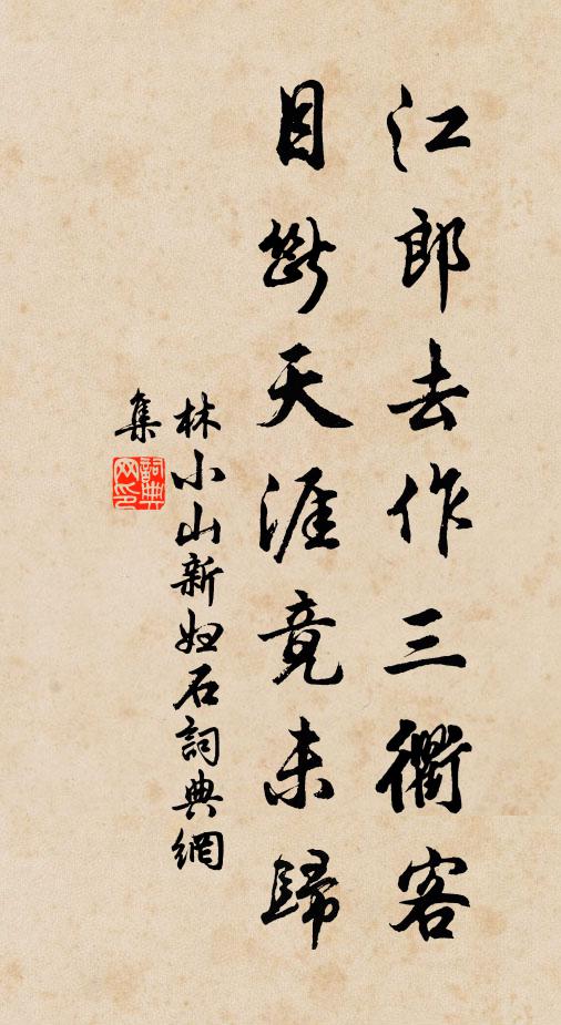 林小山江郎去作三衢客，目断天涯竟未归书法作品欣赏