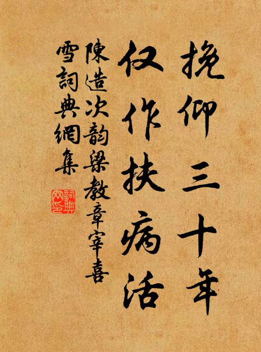 陈造挽仰三十年，仅作扶病活书法作品欣赏