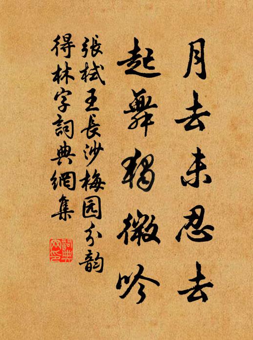张栻月去未忍去，起舞独微吟书法作品欣赏
