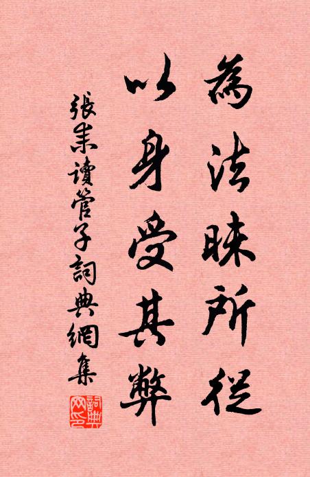 张耒为法昧所从，以身受其弊书法作品欣赏