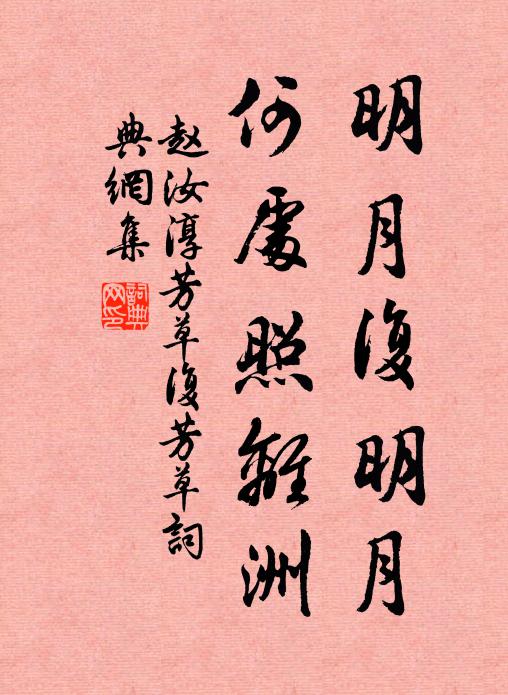 赵汝淳明月复明月，何处照离洲书法作品欣赏