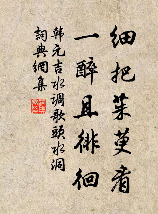 韩元吉细把茱萸看，一醉且徘徊书法作品欣赏