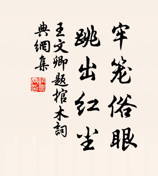王文卿牢笼俗眼，跳出红尘书法作品欣赏