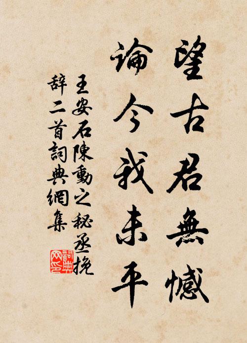 王安石望古君无憾，论今我未平书法作品欣赏