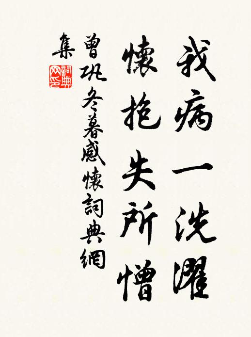 曾巩我病一洗濯，怀抱失所憎书法作品欣赏