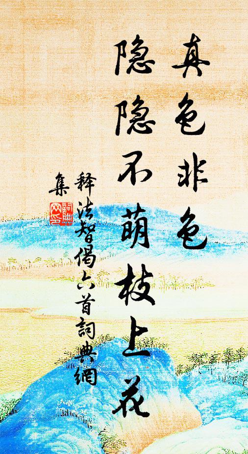 释法智真色非色，隐隐不萌枝上花书法作品欣赏