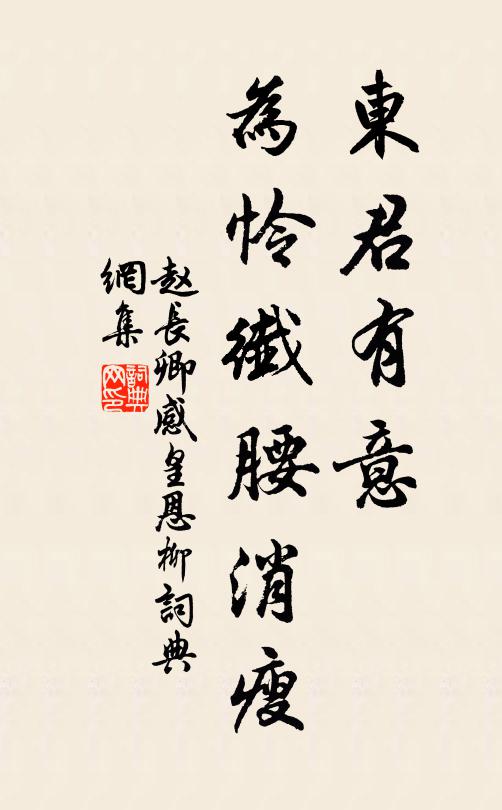 赵长卿东君有意，为怜纤腰消瘦书法作品欣赏