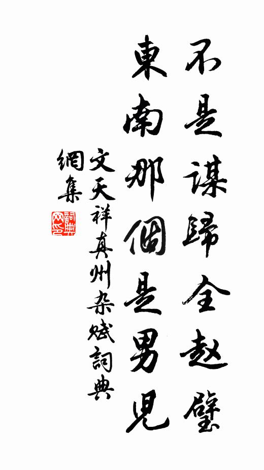 文天祥不是谋归全赵璧，东南那个是男儿书法作品欣赏