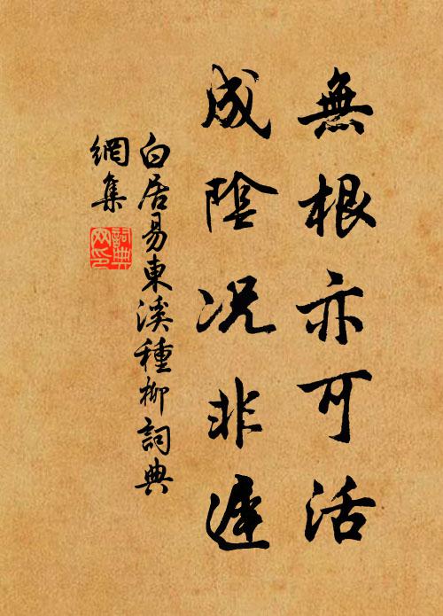 白居易无根亦可活，成阴况非迟书法作品欣赏