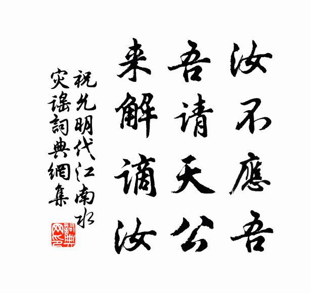 祝允明汝不应吾，吾请天公，来解谪汝书法作品欣赏
