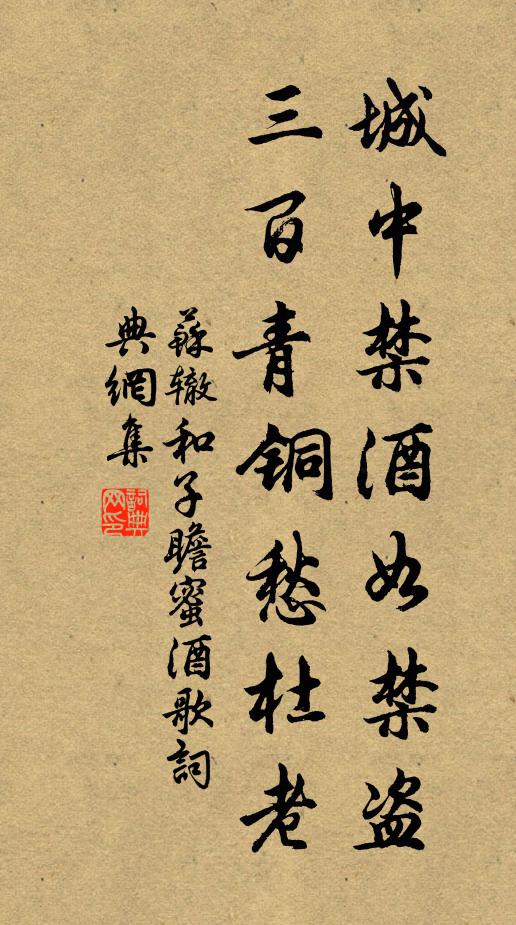 苏辙城中禁酒如禁盗，三百青铜愁杜老书法作品欣赏