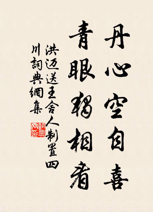 洪迈丹心空自喜，青眼独相看书法作品欣赏