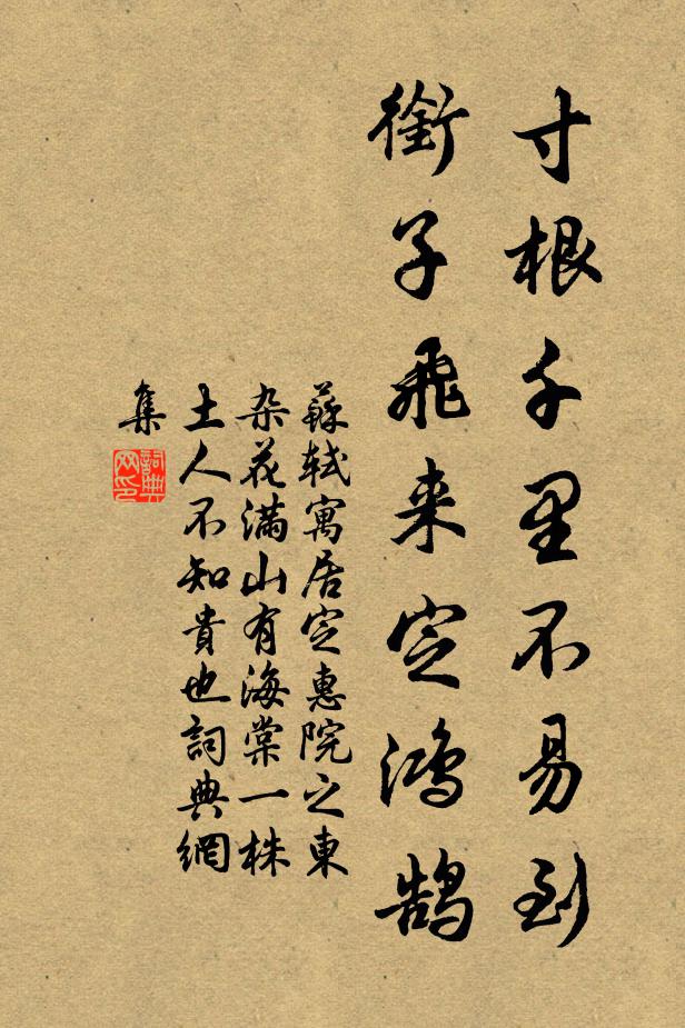 苏轼寸根千里不易到，衔子飞来定鸿鹄书法作品欣赏