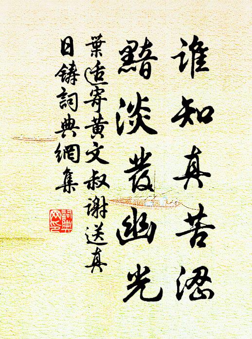 叶适谁知真苦涩，黯淡发幽光书法作品欣赏