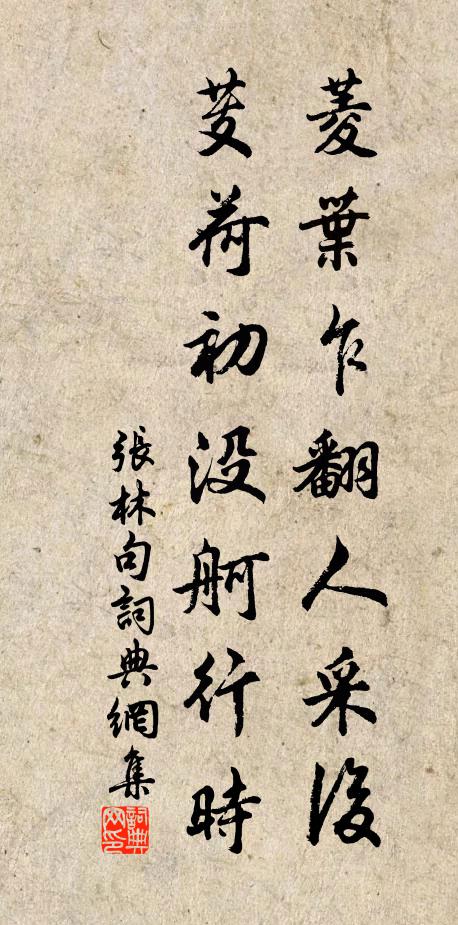 张林菱叶乍翻人采后，芰荷初没舸行时。书法作品欣赏