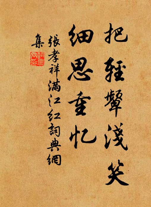 张孝祥把轻颦浅笑，细思重忆书法作品欣赏