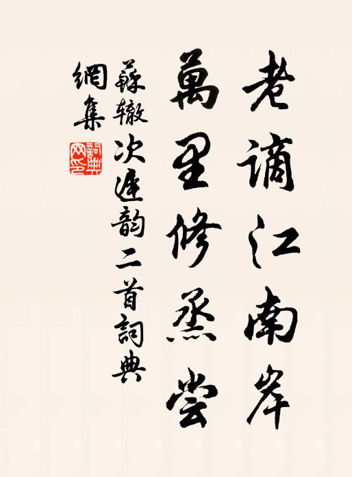 苏辙老谪江南岸，万里修烝尝书法作品欣赏