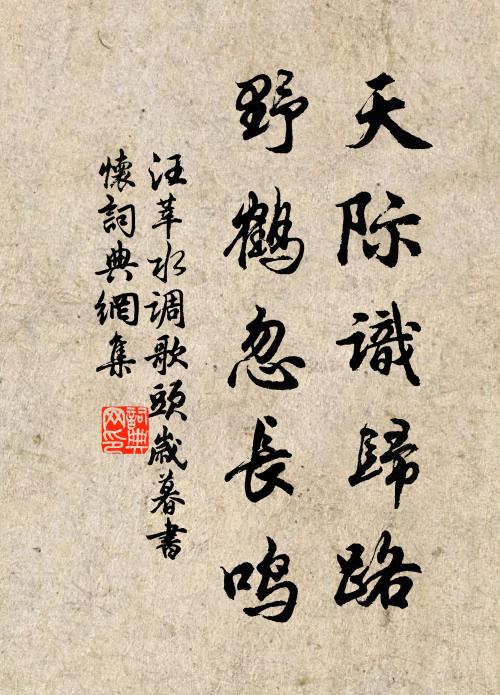 汪莘天际识归路，野鹤忽长鸣书法作品欣赏