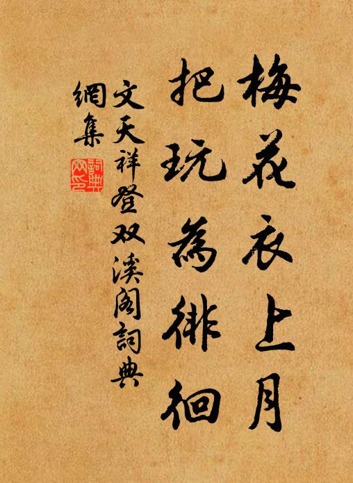 文天祥梅花衣上月，把玩为徘徊书法作品欣赏