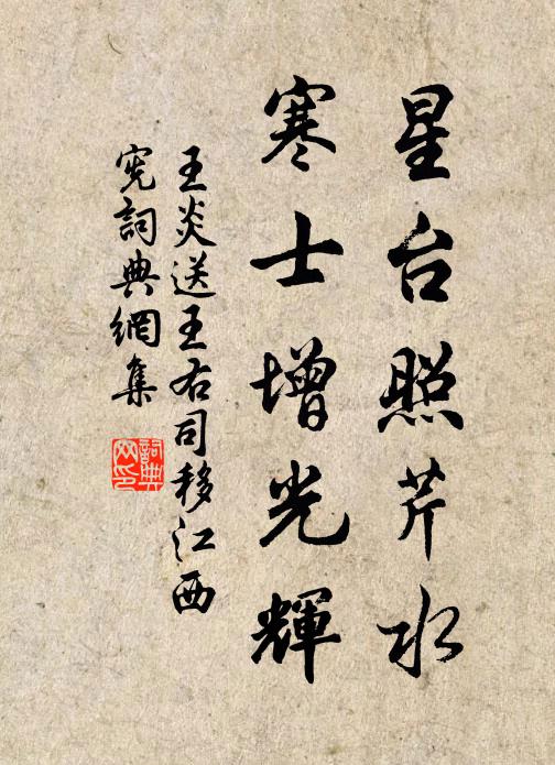 王炎星台照芹水，寒士增光辉书法作品欣赏