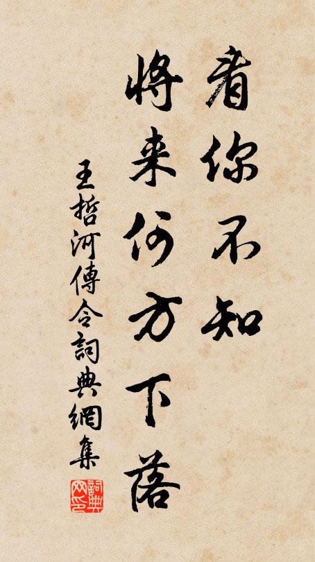 王哲看你不知，将来何方下落书法作品欣赏