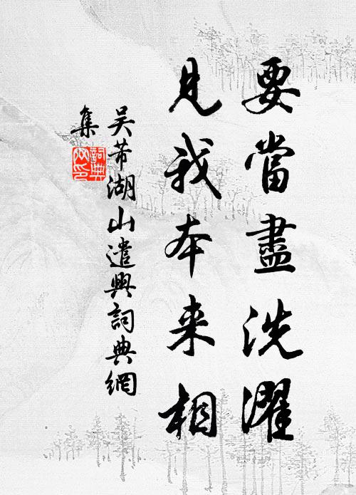 吴芾要当尽洗濯,见我本来相书法作品欣赏