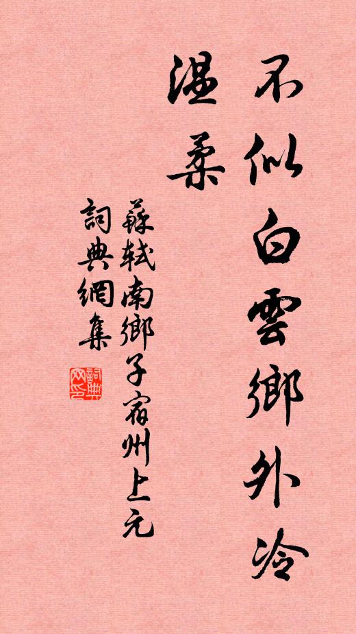 苏轼不似白云乡外冷，温柔书法作品欣赏
