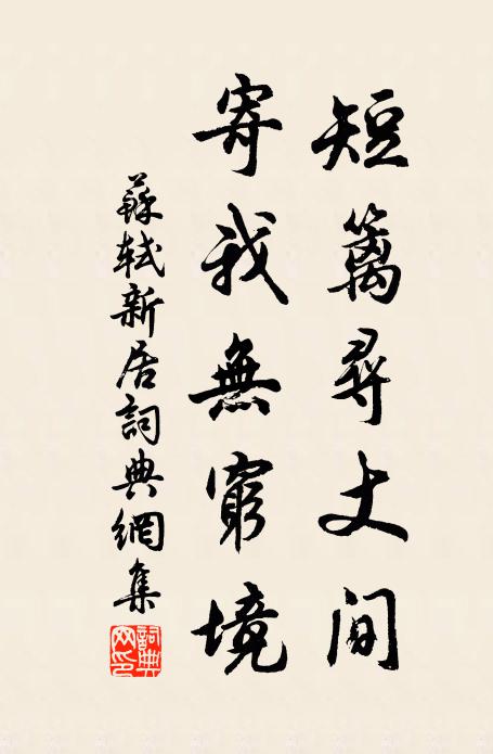 苏轼短篱寻丈间，寄我无穷境书法作品欣赏